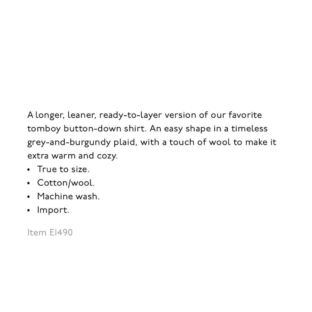 MADEWELL Slim Boyshirt in Slater Plaid Wool Blend Plaid Size S - Picture 6 of 7